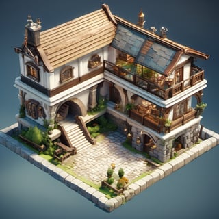 8k, RAW photos, top quality, masterpiece: 1.3),
medieval era , a mineral-rich mine
, miniature, landscape, depth of field, ladder,  from above, English text,architecture, tree, potted plants, isometric style, simple background, white background,3d isometric,steampunk style,ff14bg,DonMSt33lM4g1cXL,DonMD0n7P4n1cXL