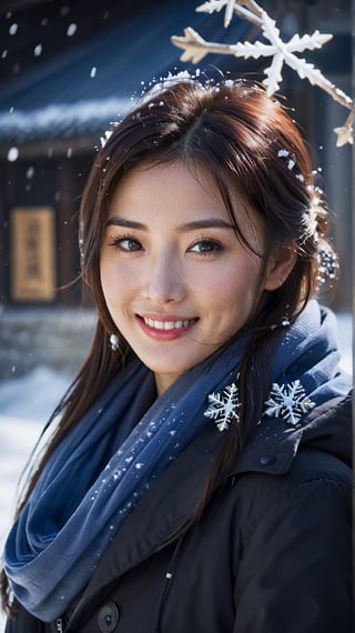 potrait of beautiful korean girl with beautiful smile, snow and ice portrait, winter snowflake, dramatic lighting, cinematic, establishing shot, extremly high detail, photorealistic, cinematic lighting, post processed, concept art, artstation, matte painting, style by greg rutkowsky,WINTER
