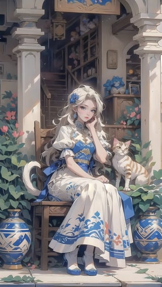 (((1cat))) in an veranda interior with trees and plants on it and flowers on the walls, ((outdoor:1.4)), tumblr, Artstation, doku-doku-kinoko, magical realism, Fairy tale, Line, magic realism, pixiv, Flower, cg society , Anime, Beatrix Potter, totorina, Subterranean, Still life, Magical girl, Animal tale, Adventure fantasy, still life, rayonism, aestheticism, Landscape, neo-romanticism, capy-shuupan, Georgette Chen, Chang Ucchin, Hidari, Jeanne-Claude, computer graphics, cgsociety, shinei-neko-hakase, uri-tan, no_human, no_humans, illustration,vector art,tshee00d,vector style