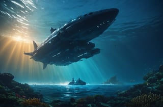 SUBNAUTICA, digital painting, digital art, cinematic scene, dramatic lighting, evocative use of light and shadow, artwork masterpiece, best quality movie, highly detailed, (((masterpiece))), (((best quality))), ((ultra-detailed)), Hyper Real, Photorealistic, high resolution,
Dark-Art, 8K, concept art, filmic, HDR, volumetric lighting, highly detailed, cinematic lighting, artstation, vibrant nature, volumetric light,Sci-fi ,science fiction,Renaissance Sci-Fi Fantasy,High Renaissance,Sci-Fi,blood and black,cyberpunk style,Movie Still