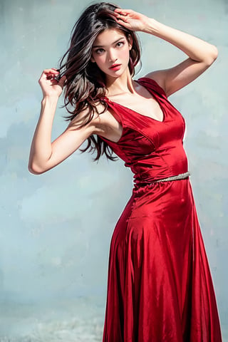 masterpiece, 16K, (HDR),(photorealistic:1.4), best quality, 1girl, black hair, a femele, beautyful (hands),realhands, OL, (wearing red dress:1.2),beautyful,white background,simple_background ,full body view,((sexy pose)),xxmix_girl,LinkGirl,((random sexy pose+looking at viewers)),perfect