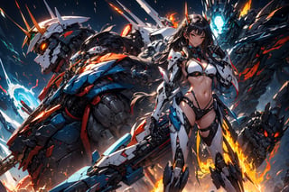 score_9, score_8_up, score_7_up, score_6_up,rating_explicit,vector trace,mecha_musume,(bikini_armor), exposed_belly, long_hair(black),black_hair, black_armor,mecha_girl_figure,Energy light particle mecha,mecha,(full_body),More Detail,(dark_skin_female),claws, score_9_up,1 girl,bodysuit,Details++,mecha musume,mysticlightKA