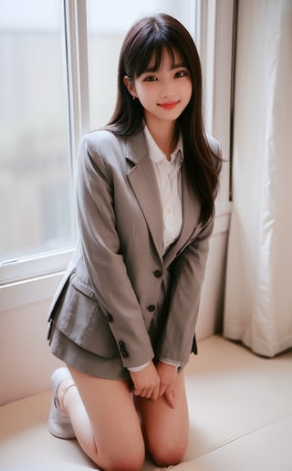 (((((Button_collared_top blazer suit:1.5))))),(((kneeling the floor))),((((far full body shot:1.3)))),(((((old fashioned mini short pants:1.4))))),(beautiful and aesthetic:1.4),((((round cheeks, high-bridged nose, plastic surgery round eyes:1.5)))),((((extra long hair with complete fringes with blurry:1.4)))), ((((against window)))),((((smiling face:1.4)))),(((((Kpop stylish pose:1.5))))),(((((empty room:1.5))))),
perfect.,Bomi,Enhance,Model ,Asian ,Girl,(((eungirl))). ,eungirl,1girl. 