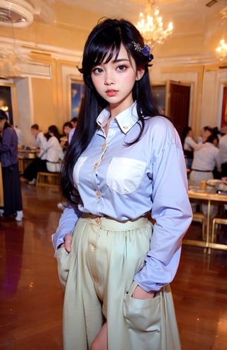 (((((Oversized button_up collared patterns long sleeve shirt with pockets:1.5))))),((((long skirt:1.4)))),(((((standing))))),((((front viewed, medium shot:1.4)))),(((extra long hair with bangs with blurry))),((((happy cute face:1.4)))),(Ultra-realistic, best photograph, best quality:1.3), (beautiful amd aesthetic:1.4), ((((stylish pose:1.4)))),((((large Asian ballroom:1.4)))),
perfect.,Bomi,Enhance,Model ,Asian ,Girl,(((eungirl))). ,eungirl,1girl. ,(((chutirada))).,JeeSoo ,chinagirl02