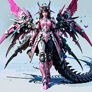 4k,ultra detailed, best quality, masterpiece, 20yo 1sexy girl, ((Full body armor,complex multi-layered mecha armor, scale armor, many complex armor elements, ultra light tight armor, no helmet, insane detail full leg armor)) ((( long wings ,1pink other is sliver)))

golden hair, long hair, (Beautiful and detailed blue eyes),
Detailed face, detailed eyes, double eyelids, real hands, ((short hair with long locks:1.2)), black hair, black background,


real person, color splash style photo,
,dragon ear,cool