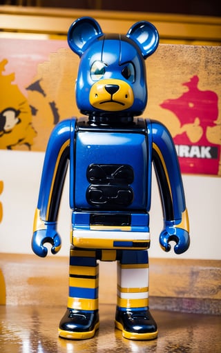 Exquisite trendy toys, big ears bear head, human body, acrylic material, reflective, bear face simple, like BEETLE BE@RBRICK, placed in the outer space,perfect light,DonMN33dl3P1ll0w,DonM0ccul7Ru57,Sneakers Design