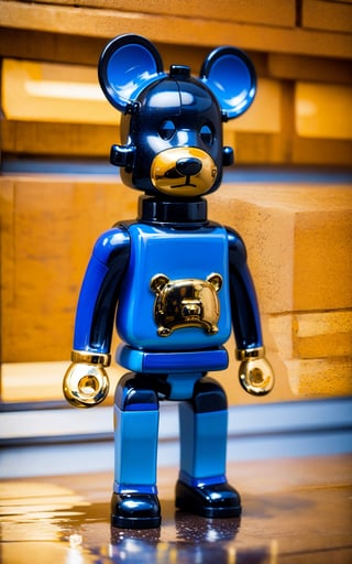 Exquisite trendy toys, big ears bear head, human body, acrylic material, reflective, bear face simple, like BEETLE BE@RBRICK, placed in the outer space,perfect light,DonMN33dl3P1ll0w,DonM0ccul7Ru57,Sneakers Design
