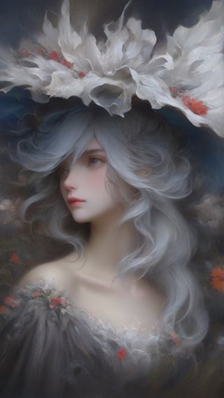 super fine illustration,masterpiece, best quality,{beautiful detailed eyes},1girl,finely detail,Depth of field, 4k wallpaper,bluesky,cumulus,wind,insanely detailed frills,extremely detailed lace,BLUE SKY,very long hair,Slightly open mouth,high ponytail,silver hair,small Breasts,cumulonimbus capillatus,slender waist,There are many scattered luminous petals,Hidden in the light yellow flowers,Depth of field,She bowed her head in frustration,Many flying drops of water,Upper body exposed,Many scattered leaves,branch ,angle ,contour deepening,cinematic angle ,{{{Classic decorative border}}}