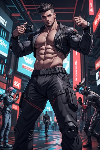 david\(cyberpunk\)
big_pecs,beefy,absurdres,looking_at_camera,dynamic_pose,l4tex4rmor