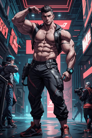 david\(cyberpunk\), muscular
big_pecs,beefy,absurdres,looking_at_camera,dynamic_pose,l4tex4rmor