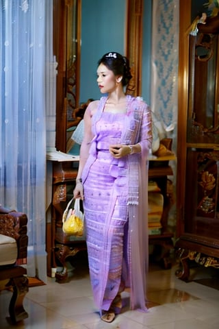 A woman in Yangon hotel.