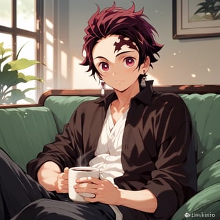 Score_9, Score_8_up, Score_7_up, Score_6_up, Score_5_up, Score_4_up,man , long shirt, sitting on a sofa, having a cup of coffee, looking at me, sexy


,tanjirou_kamado