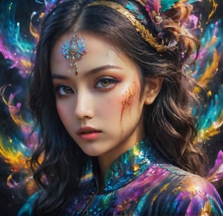 Abstract Pop Surrealism: A fusion of abstract, pop, and surreal styles brings forth a indian girl in uniform,pain photography style, sexypirate,AGGA_STDB015
,Add more details,Masterpiece,Enhance details,hyper real extra effect add 