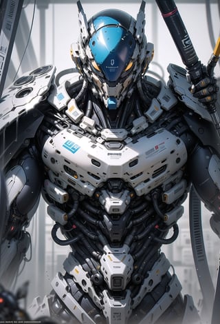 imagine cyberbots chrome skin enforcement kingfisher robot with his android rider, glass porcelain intricate mechanical detail, iconic photography, --niji 6 --sty --niji 6 --style raw