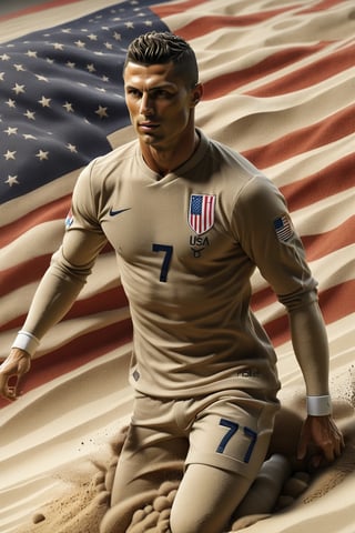 CR7, USA flag,ral-sand