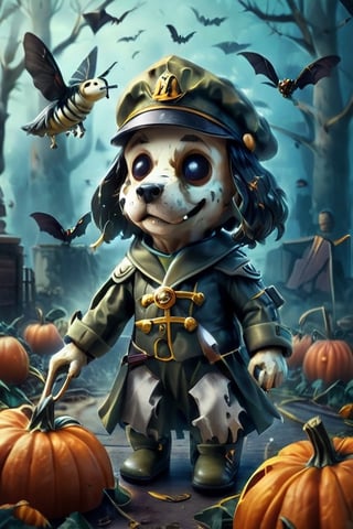 1 Dog pilots ,photography, best quality, medium shot,BugCraft,brccl,stworki,halloween