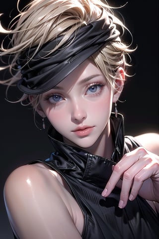 1 boy extreme detailed with a black hat, realistic, solo, official art, extremely detailed, extreme realistic, beautifully detailed eyes, detailed fine nose, detailed fingers. High quality, black eyes,beautiful high detailed blonde short black hair,contiontrating figure. ,wrench_genshin_style,midjourney,FFIXBG,nodf_lora