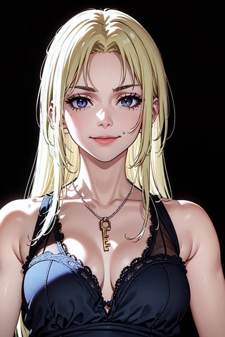 absurderes, mastutepiece, Best Quality, nffsw, 1girl in, Mature Woman, (Sharp Focus), Villain's smile, medium breasts, (Hair on long black background), (grey eyes), (Detailed eyes), Gothic lace costumes, Black and Red theme, Realism, Black_castle, Ultra-detailed, Vivid, Intricate details, Photorealistic,key necklace,nobara kugisaki,makima (chainsaw man),KasumiMiwa