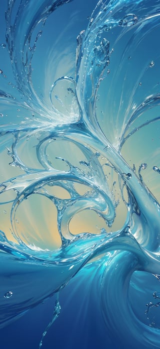 HDR, 8k , make shaper image, make beautiful soft wallpaper, sky blue theme,  water , beautiful water design 