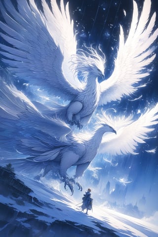 Official Art, Unity 8K Wallpaper, Extreme Detailed, Beautiful and Aesthetic, Masterpiece, Top Quality, perfect anatomy, 

In a world of pixels and neon lights, a silvery dreamy griffin emerges, its metallic feathers gleaming under the digital moonlight. This stunning image is a digitally rendered painting, capturing every intricate detail of the mythical creature in vivid clarity. The griffin's eyes shimmer with an otherworldly glow, its elegant wings stretching out as if ready to take flight into the virtual sky. The level of detail in this artwork is truly mesmerizing, with each individual feather and scale meticulously rendered to perfection. This masterpiece transports viewers into a fantastical realm where imagination knows no bounds.

a beautifully drawn (((ink illustration))) depicting, vintage, orange and blue accents, watercolor painting, concept art, (best illustration), (best shadow), Analog Color Theme, vivid colours, contrast, smooth, sharp focus, scenery,(Pencil_Sketch:1.2,Ukiyo-e, messy lines, greyscale, traditional media