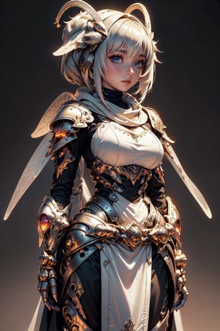 beautiful little 1 , desert armor made of joints , dark skin , (big tit), white short hair , bone poncho, desert,
, full body view, tits, (Chibi), Lolita, (Chibi) sexy girl,18 year old, silver hair, twintails,(simple background),oni face shield,mashiro