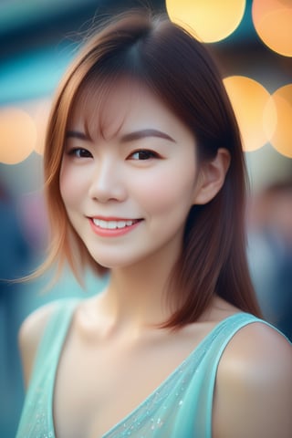 Beautiful woman, high detail, portrait, elegant, delicate features, emotional expression, masterpiece, 8k resolution, Extremely high-resolution details, realism pushed to extreme, fine texture, incredibly lifelike, looking at viewer, solo focus, realistic, photorealistic, ultra realistic photograph, pastel background with pastel bokeh, Exquisite details and textures, grainy, Lomography, face details, real face, smile,Beautiful woman, high detail, portrait, elegant, delicate features, emotional expression, masterpiece, 8k resolution, Extremely high-resolution details, realism pushed to extreme, fine texture, incredibly lifelike, looking at viewer, solo focus, realistic, photorealistic, ultra realistic photograph, pastel background with pastel bokeh, Exquisite details and textures, grainy, Lomography, face details, real face, smile, 1girl, brown hair,