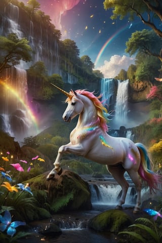 score_9, score_8_up, score_7_up, score_6_up, 
Unicorn, Rainbow Unicorn, Magic Forest, Night sky, moon, fireflies, waterfalls,
(Masterpiece, Best Quality, 8k:1.2), (Ultra-Detailed, Highres, Extremely Detailed, Absurdres, Incredibly Absurdres, Huge Filesize:1.1), (Photorealistic:1.3), By Futurevolab, Portrait, Ultra-Realistic Illustration, Digital Painting. 