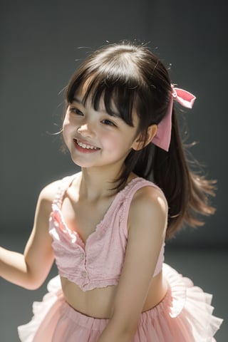  (((loli 6yo 2girls, child, Children, flat chest, Petite,
Skinny Child Body Type))), (ultra-high resolution, super detailed skin, photorealistic Realistic textured skin), (Baby Face, Full Body, Blurred background), blunt bangs, happy, Silly Laugh, Playing around, realistic, soft Contrast, indirect lighting, Dancing, live Stage background,