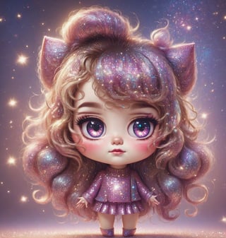 adorable little thing but has attitiude ,chibi,glitter,shiny,cute cartoon ,ANIME GIRL