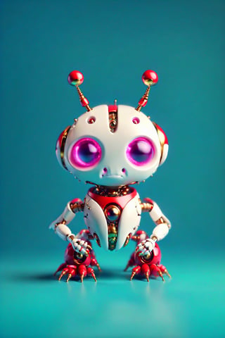 create cute robot bugs that live in  their happy little community,dragon robot,zhibi,futuristic,Architectural100