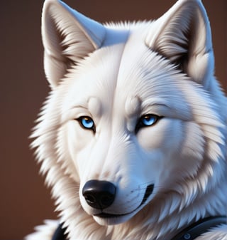 Head and shoulders portrait, anthropomorphic wolf warrior ,  pixel art, PixArFK, ,Pixel Art,WhiteWolf,more detail XL,cyborg