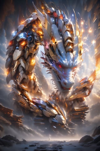 
,mecha,mecha dragon,glowing forehead