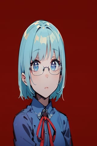 A girl,glasses