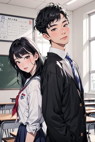 1man, 1girl, asian, high school, school uniform, teacher, student, school, age gap, realyuki0.3,Asian man,jp_school_uniform,komi_sch