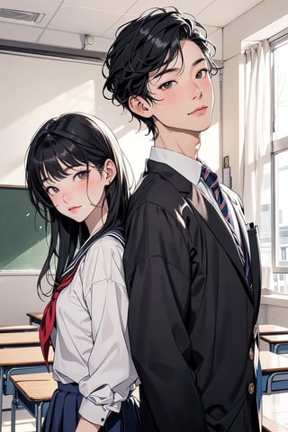 1man, 1girl, asian, high school, school uniform, teacher, student, school, age gap, realyuki0.3,Asian man,jp_school_uniform,komi_sch