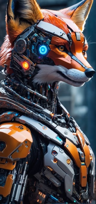 fox, color, iphone 11 pro, cyborg style, cyborg, person