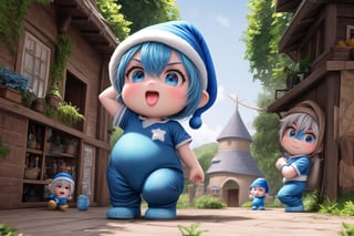 little keqingdef as (Smurfs), show yourself as (Smurfs), show me your (Smurfs costume), creating an atmosphere in (Smurf Village), creating an atmosphere at (Smurf Village), show yourself as Smurf, (Grouchy Smurf), (Sasette), (Brainy Smurf), (Papa Smurf), (Clumsy Smurf), (Hauie), (Hefty Smurf),