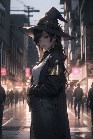 Red eyes, evil, golden, shiny, gold hair,High detailed ,midjourney,perfecteyes,Color magic,urban techwear,hmochako,better witch,witch, witch,Long hair,free style,horror (theme)