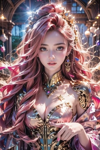 Pink Lady, Barbie style. Thin hourglass frames, sparkling deep blue sapphire eyes, ((long flowing pink hair)), fair skin, prom dress, wearing pink prom dress, at prom, pink dress, princess, princess dress, glitter bright eyes 01