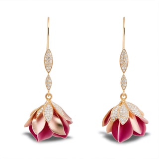 a pair of magnolia earrings