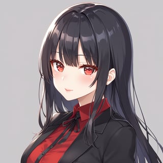 Girl with black Doubletailhair and red eyes