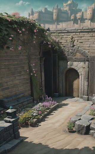 ((((New_outworld_Mortal_Kombat_place:1.5)))),((((outworld:1.6)))),((((garden,royal_palace,enormous_gate:1.6)))), concept art, artstation, blender 3D, unreal engine 5, matte painting,((((digital_painting_by_NetherRealms_Studios_and_Warner_Bros_Entertainment:1.5)))), high resolution, ultra high resolution.,Pectoral Focus,Asian man,fight scene,wrench_elven_arch,LODBG