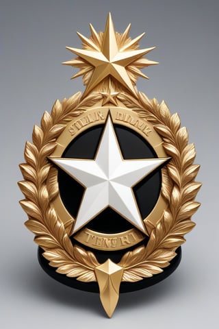 A majestic 3D golden star-shaped commemorative badge, its facets glinting in the light, sits atop a delicate laurel wreath wrapping around the sides. At the base of the star, a crisp white flag unfurls, bearing the bold text Tensor Art in black lettering.