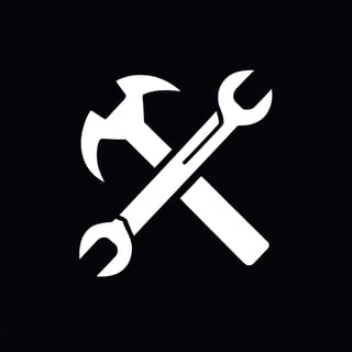 A bold and straightforward logo design concept: A black wrench firmly grasping a stylized pipe, forming an 'X' shape at the center. The wrench's handle is simplified, with clean lines and minimal embellishments. The pipe is reduced to its essential form, emphasizing its connection to the wrench. The overall composition is simple, yet effective, conveying the company's focus on plumbing expertise in a striking black vector design.