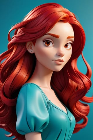 a beautiful girl with red hair. stylization,16k,poster,hyperdetalization
,3d style