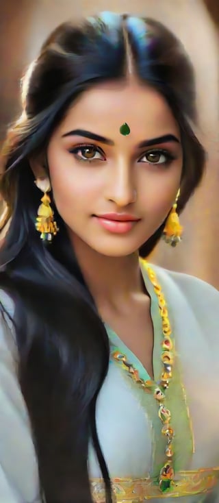 beautiful cute young attractive indian Muslim girl with hizab, teenage girl, 18 year old, 34-26-36 stats, instagram model,long black hair, beautiful face, fair white skin, her confidence evident in her posture, her chest subtly accentuated, 3D rendering, focusing on lifelike textures and lighting effects, --ar 16:9 --v 5