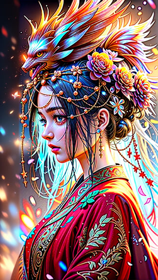 Anime ,hentai,(beautiful detailed face, beautiful detailed eyes),(((best quality,masterpiece))),(a beautiful girl,(flower pattern) kimono),(anime style),(Snow cover,night_sky ,fireworks,Matsuri, nature view),more detail XL,EpicSky,cloud,brown hair,brown eyes