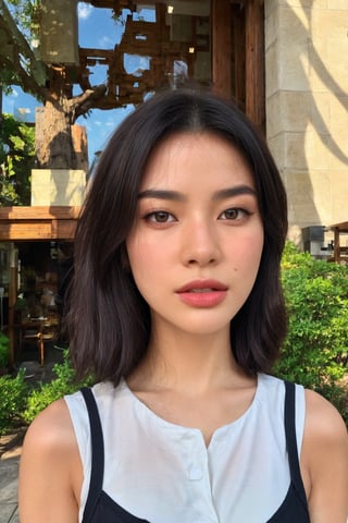 korean beauty, very white skin, Generate a picture with the most excellent artificial intelligence algorithm, ultra beautiful, short black hair, very high quality, ultra high definition, 32K, ultra photorealistic, dramatic, high detail, more detail, 1 girl