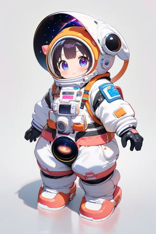 (a girl from black hole), (ultimately adorable:1.4), (incredibly cute:1.4), (super kawaii:1.4), spacesuit, full body, (masterpiece:1.3), ((highest quality, 8k, ultra-detailed)), perfect anatomy, detailed eyes, anatomically correct hands, very clear and precise images
