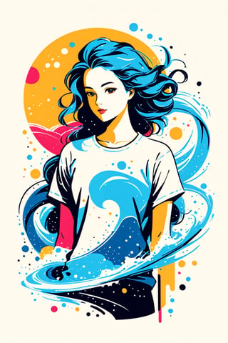 aquarius,T-shirt design,abstract